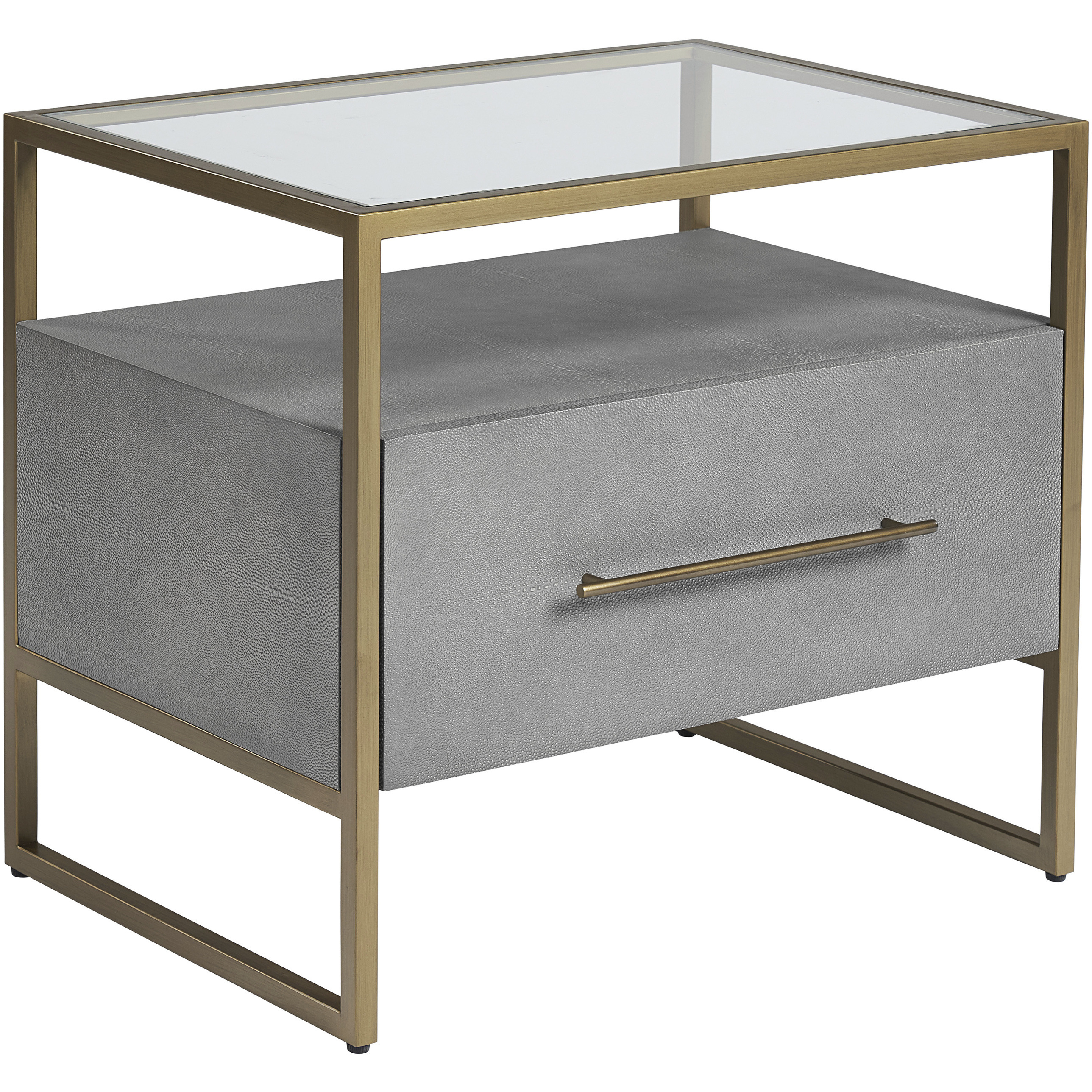 Venice 25.25 X 22.5 inch Grey Shagreen Night Stand